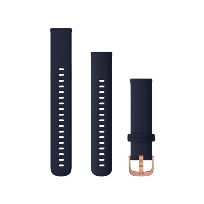 Quick Release remme (20 mm), Granite Blue, rosaguld hardware 1