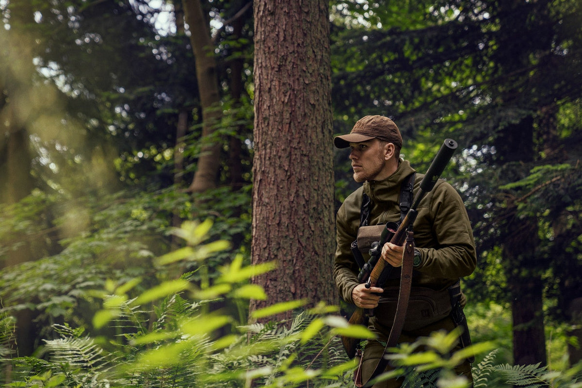 Deer Stalker fleece-hoodie Willow green/Shadow brown - Härkila
