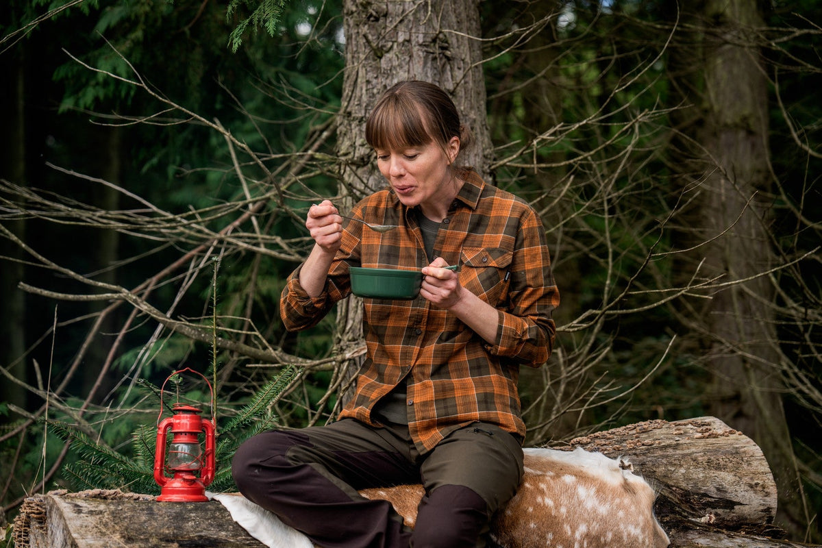 Skye Flannel skjorta för kvinnor Grizzly Brown/Terracotta Check - Seeland