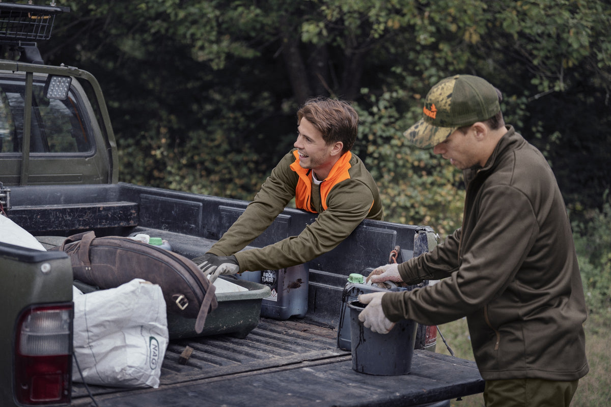 Elliot fleece Pine green/Hi-Vis orange - Seeland
