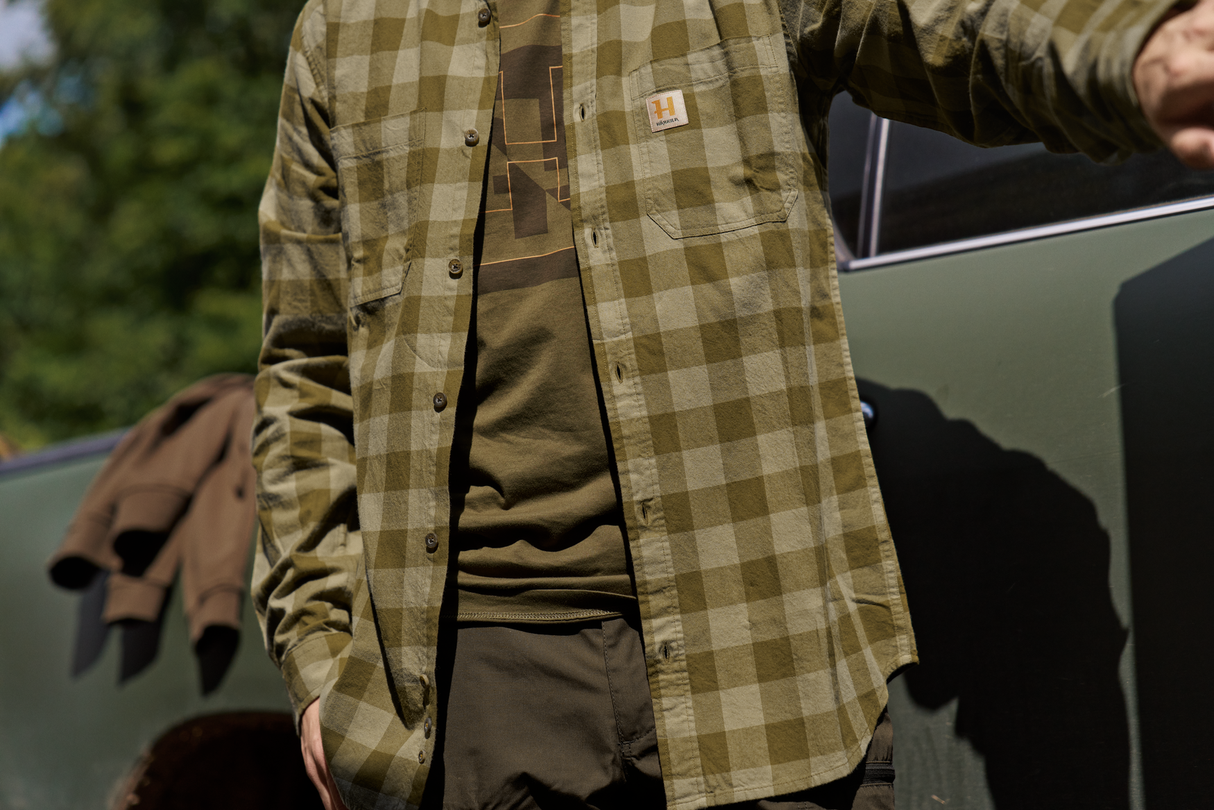 Skandinavisk L/S-skjorta Dark olive check - Härkila