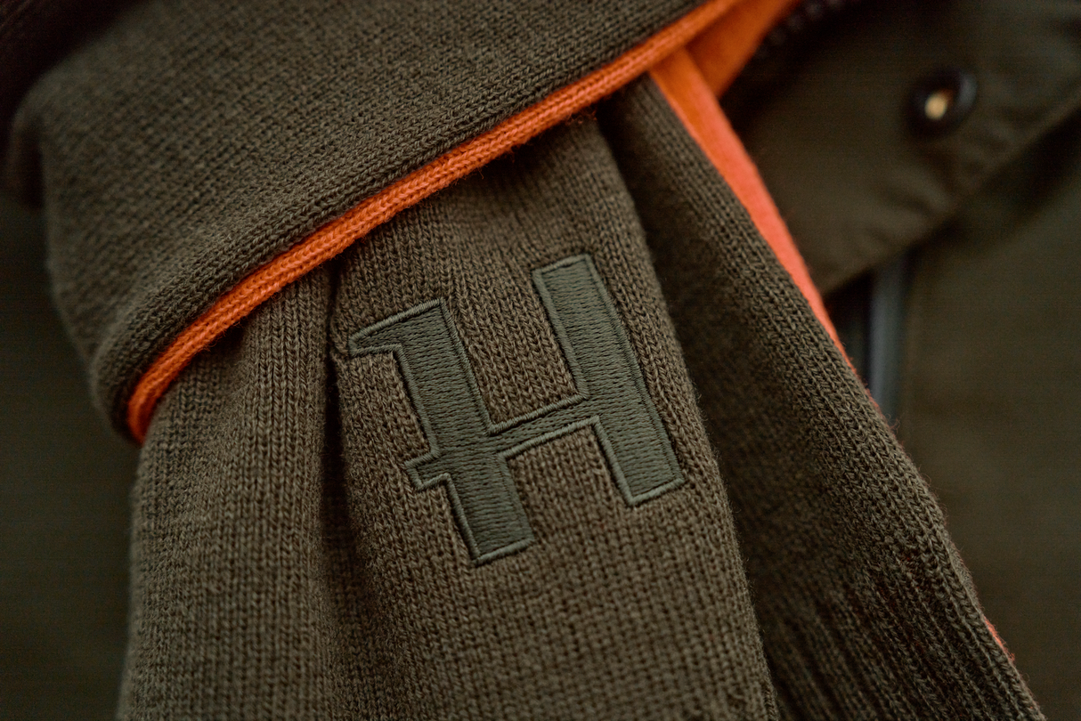 Vändbar halsduk Willow green/Orange