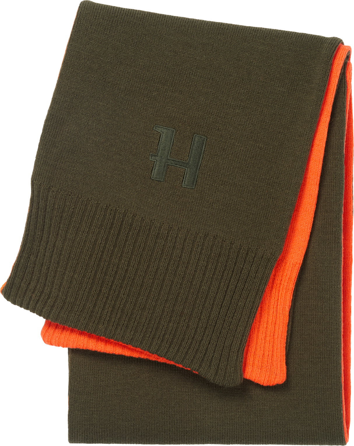 Vändbar halsduk Willow green/Orange