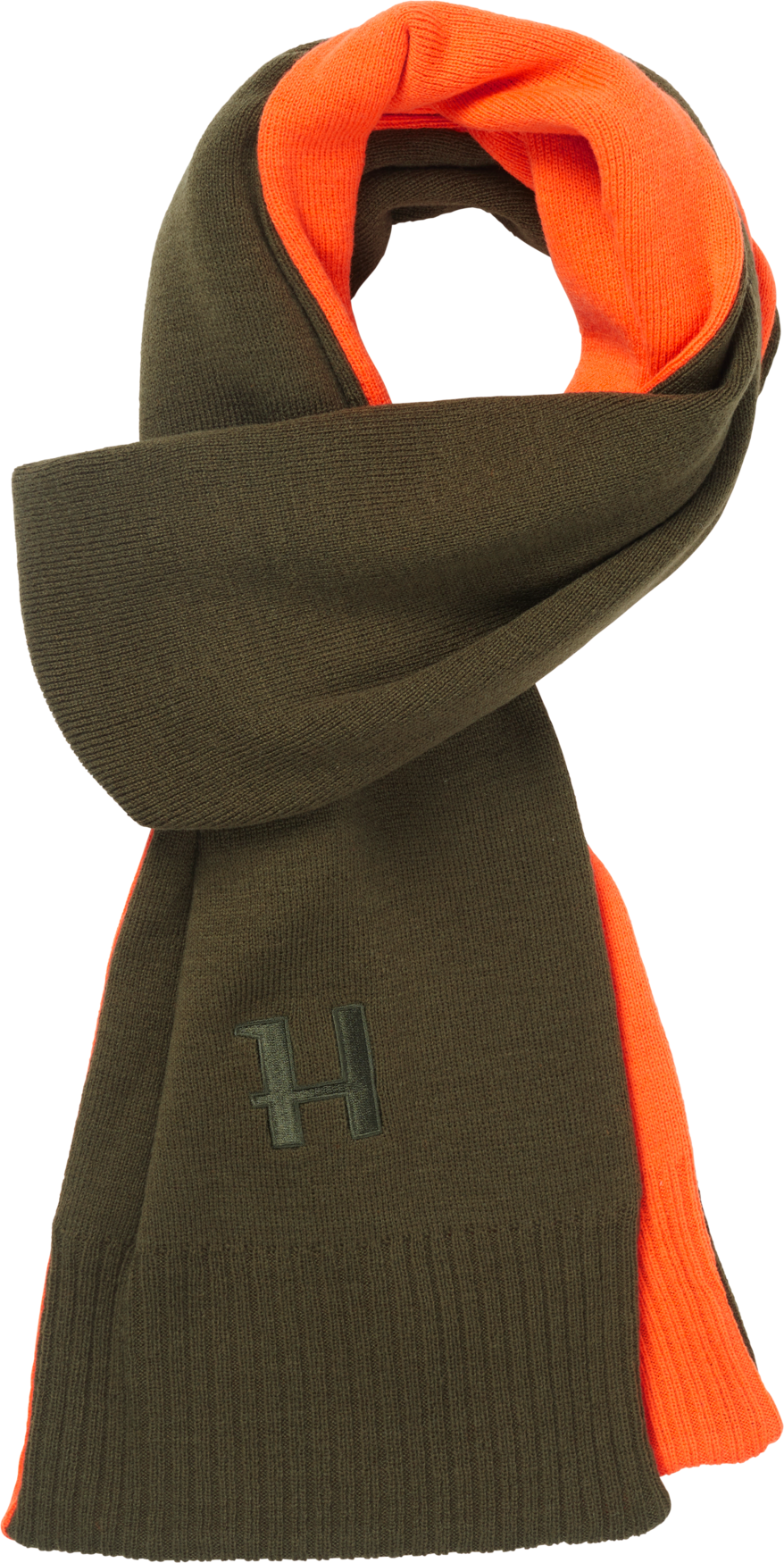 Vändbar halsduk Willow green/Orange