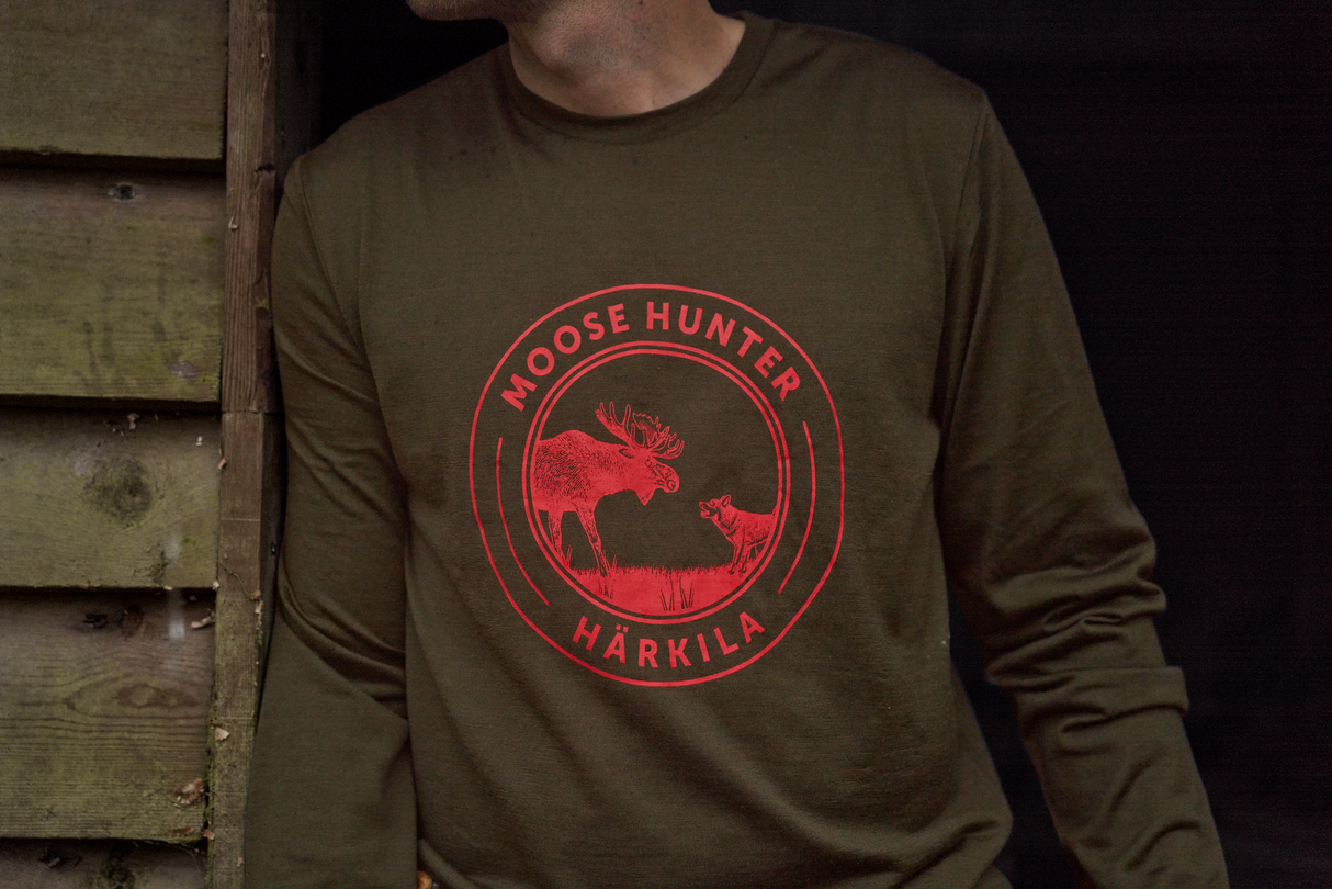 Game långärmad T-shirt Willow green moose