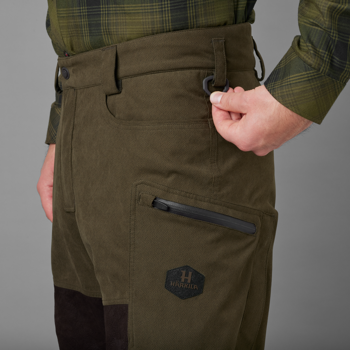 Driven Hunt HWS läder byxor Willow green/Shadow brown - Härkila
