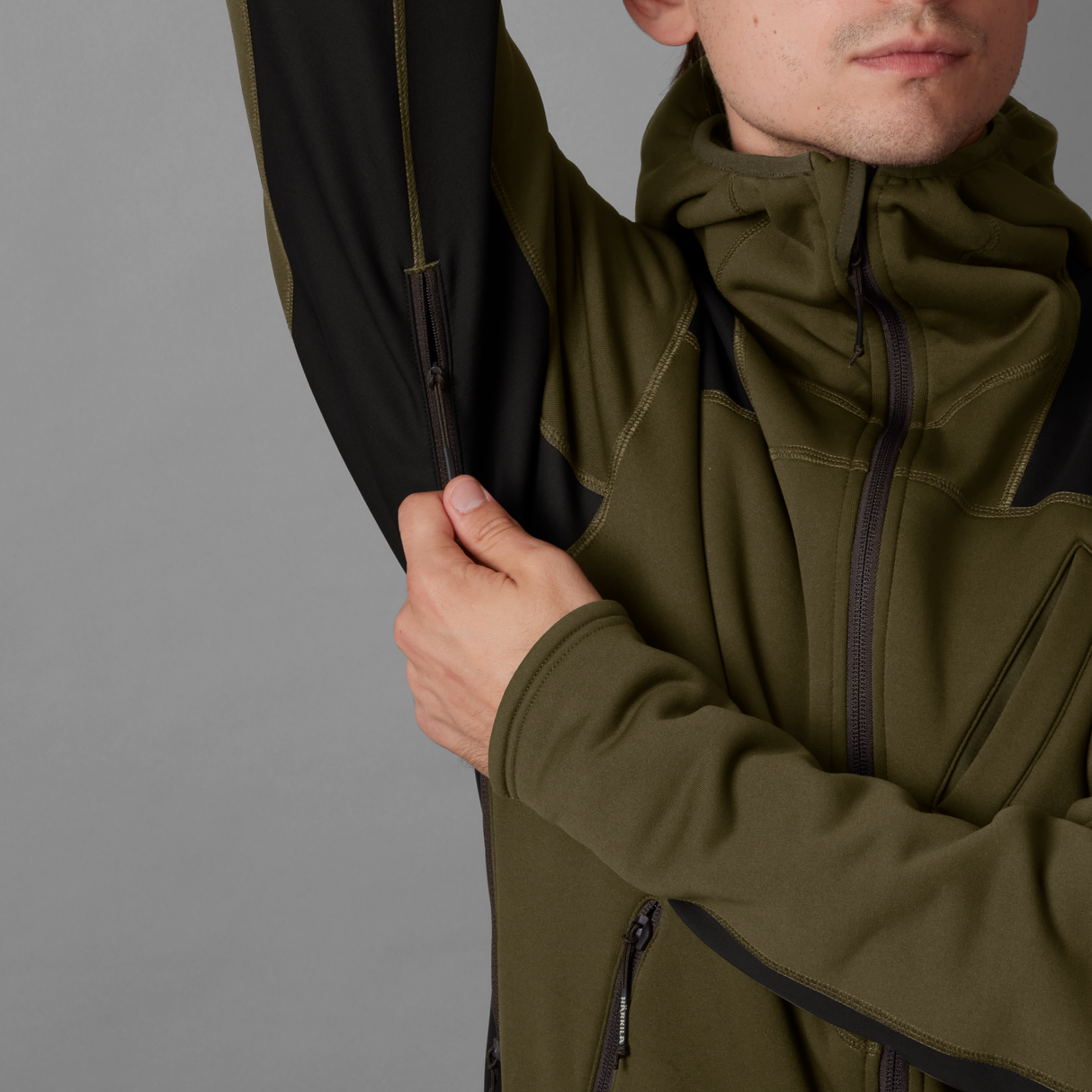 Deer Stalker fleece-hoodie Willow green/Shadow brown - Härkila