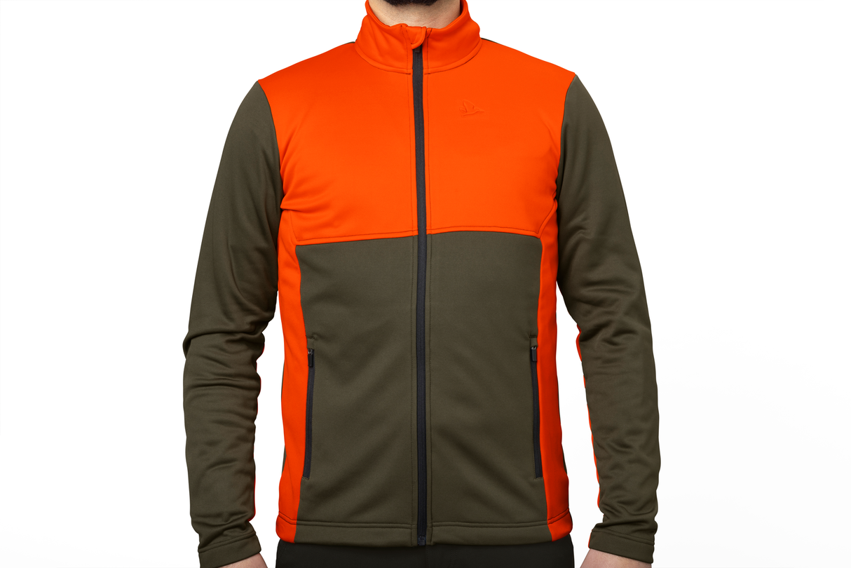 Elliot fleece Pine green/Hi-Vis orange - Seeland