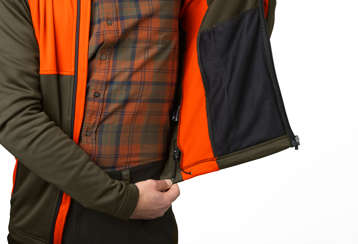 Elliot fleece Pine green/Hi-Vis orange - Seeland