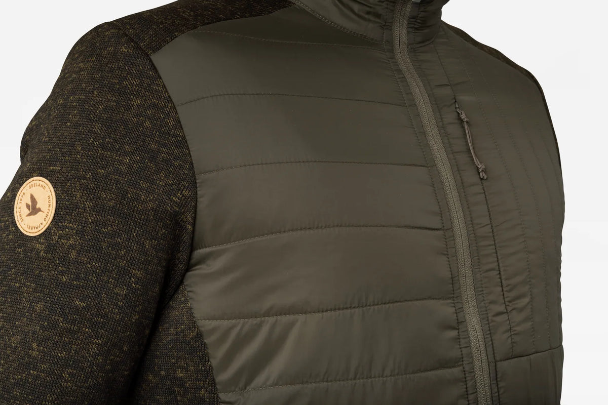 Theo Hybrid Fleece väst Pine green - Seeland