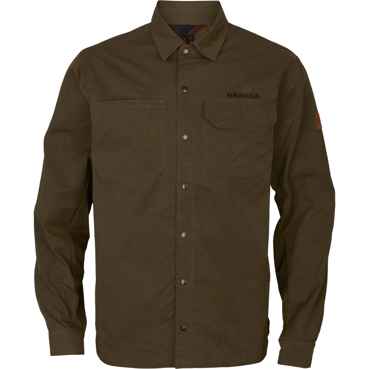 Eirik vändbar skjortjacka Dark warm olive/Burgundy - Härkila