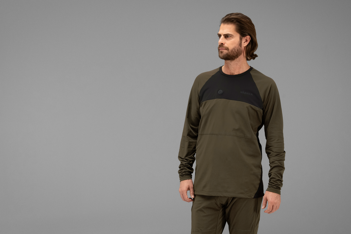 Heat L/S T-shirt Willow green/Svart - Härkila