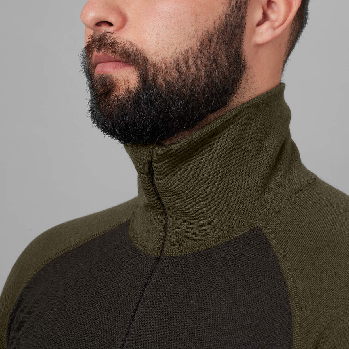 Base Warm med dragkedja i halsen Willow green/Shadow brown - Härkila