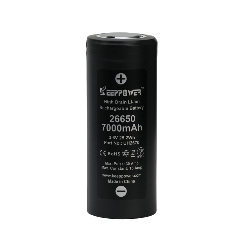 26650 KeepPower 7000mAh High Drain Li-Ion batteri 3,7V