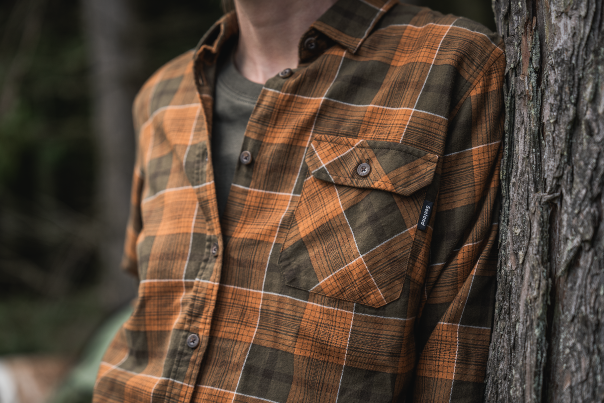 Skye Flannel skjorta för kvinnor Grizzly Brown/Terracotta Check - Seeland