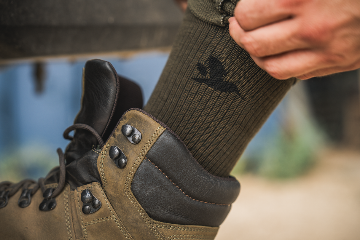 Field Merino-strumpor - 2-pack Pine Green/Military Olive - Seeland
