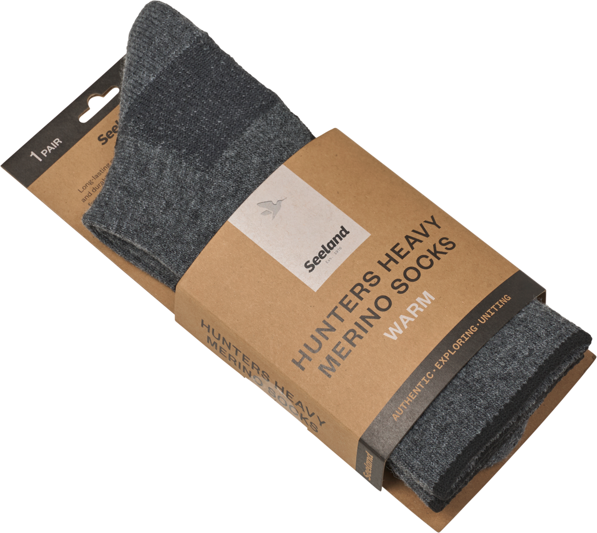 Field Heavy Merino Strumpor - Grey Melange/Black – Seeland