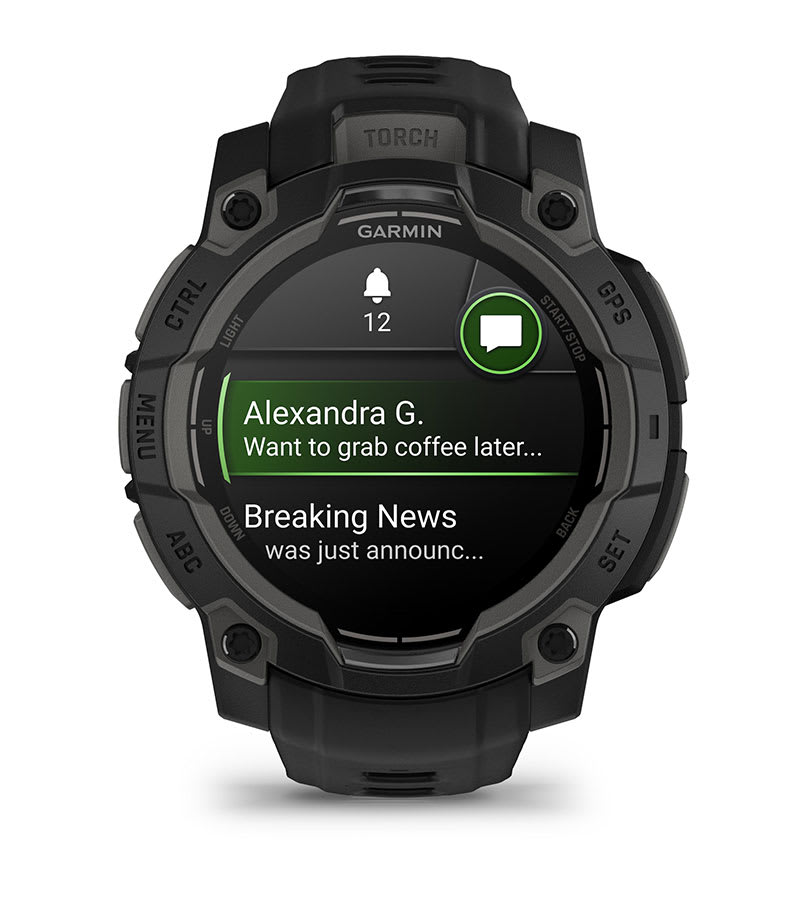 Instinct® 3 – 45 mm, AMOLED, Svart med Svart Rem – Garmin