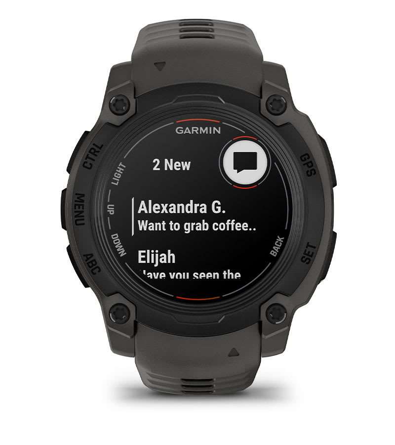Instinct® E – 40 mm, Svart med Charcoal rem – Garmin