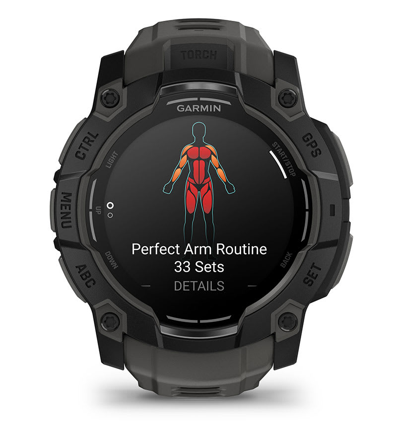 Instinct® 3 – 50 mm, AMOLED, Svart med Charcoal rem – Garmin