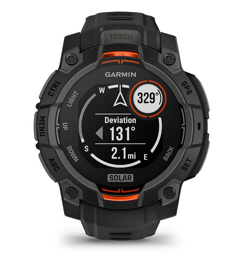 Instinct® 3 – 45 mm, Solar, Svart med Svart Rem – Garmin