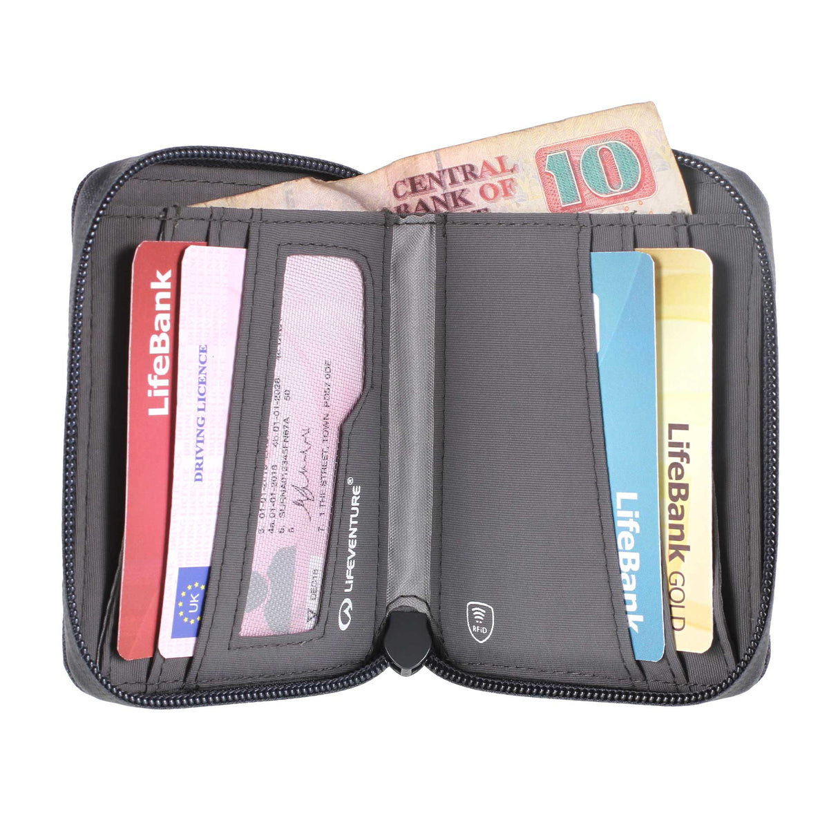 RFID Bi Fold Wallet, Recycled, Plum – Life Venture