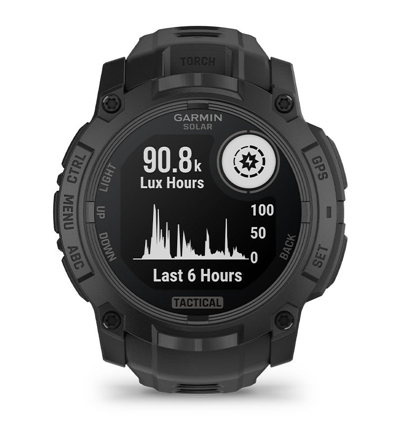 Instinct® 3 – 50 mm, Solar, Tactical Edition, Svart med Svart Rem – Garmin