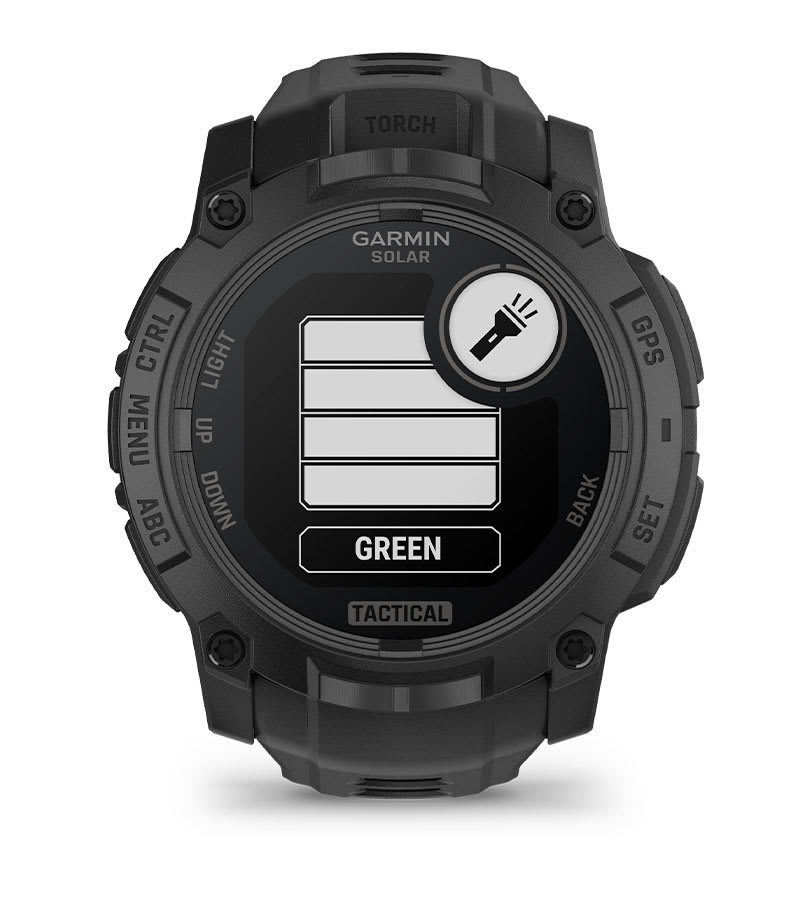 Instinct® 3 – 50 mm, Solar, Tactical Edition, Svart med Svart Rem – Garmin