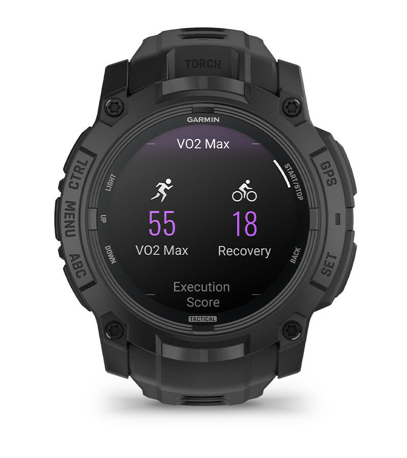 Instinct® 3 – 50 mm, AMOLED, Tactical Edition, Svart med Svart Rem – Garmin