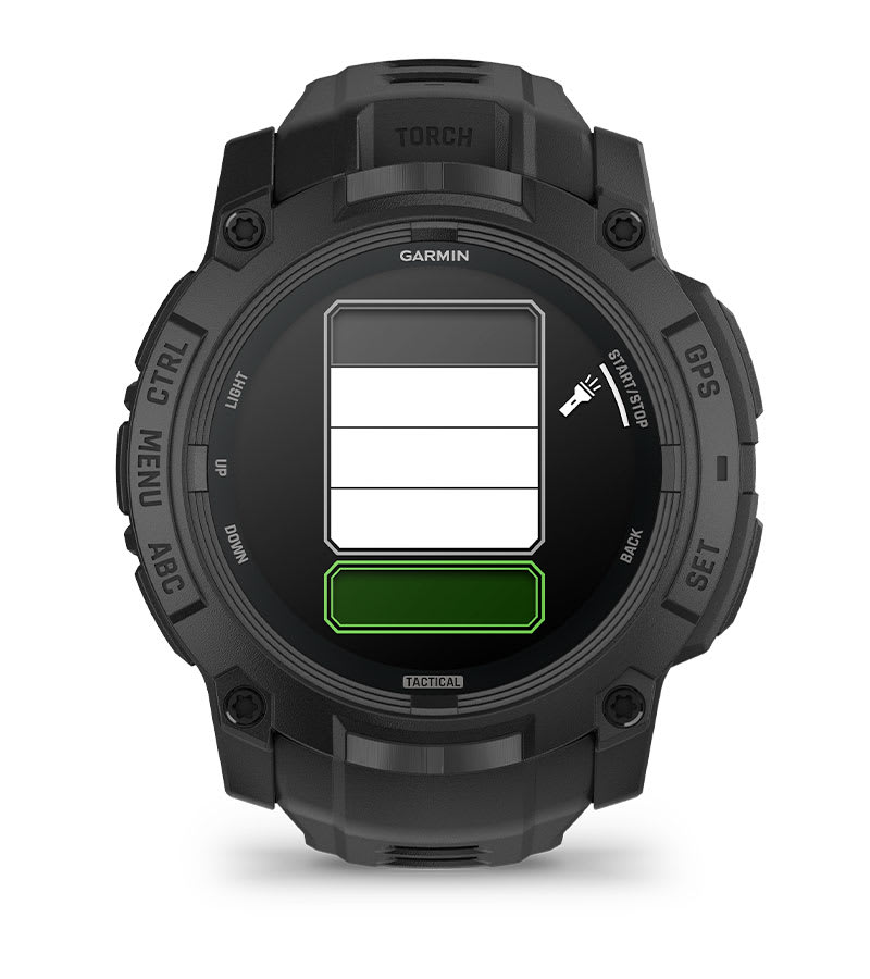 Instinct® 3 – 50 mm, AMOLED, Tactical Edition, Svart med Svart Rem – Garmin