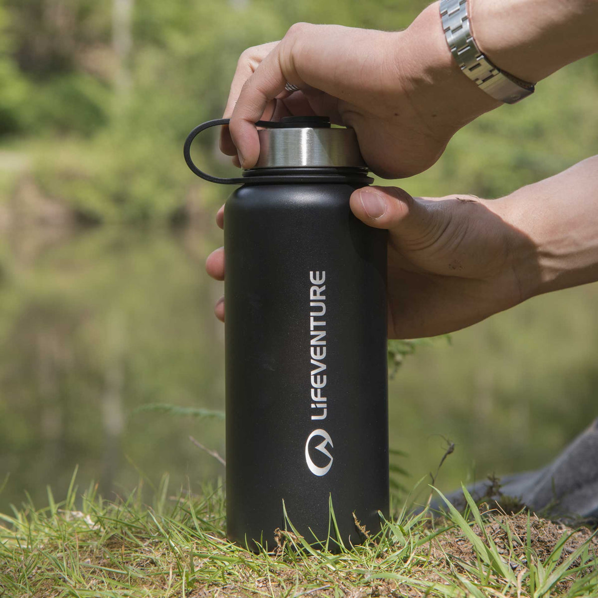 Rostfri stålflaska 1 liter – LifeVenture