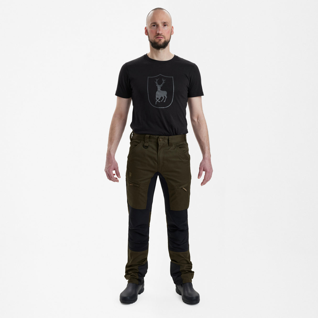 Rogaland Stretchbyxor med kontrast - Kort - Adventure Green - Deerhunter