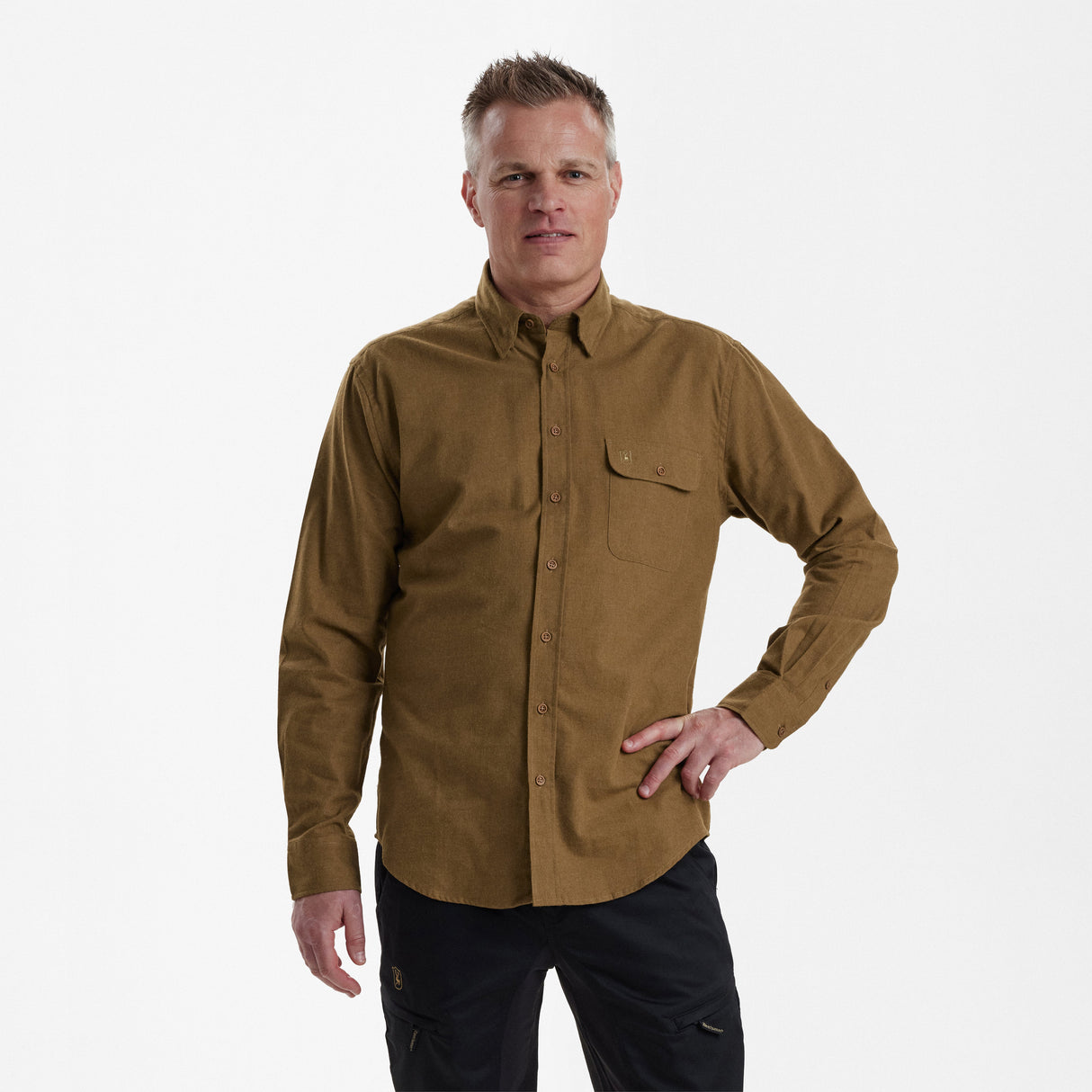 Liam skjorta Ocher Brown - Deerhunter