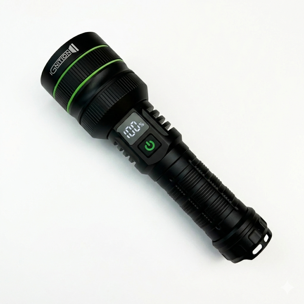 Extremt kraftig ficklampa med 10 000 lumen + powerbank - Ignition