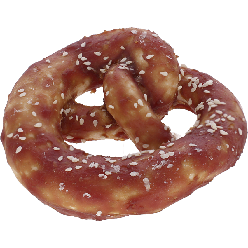 Rawhide pretzel, med and, 10x10cm, 75g – Kerbl