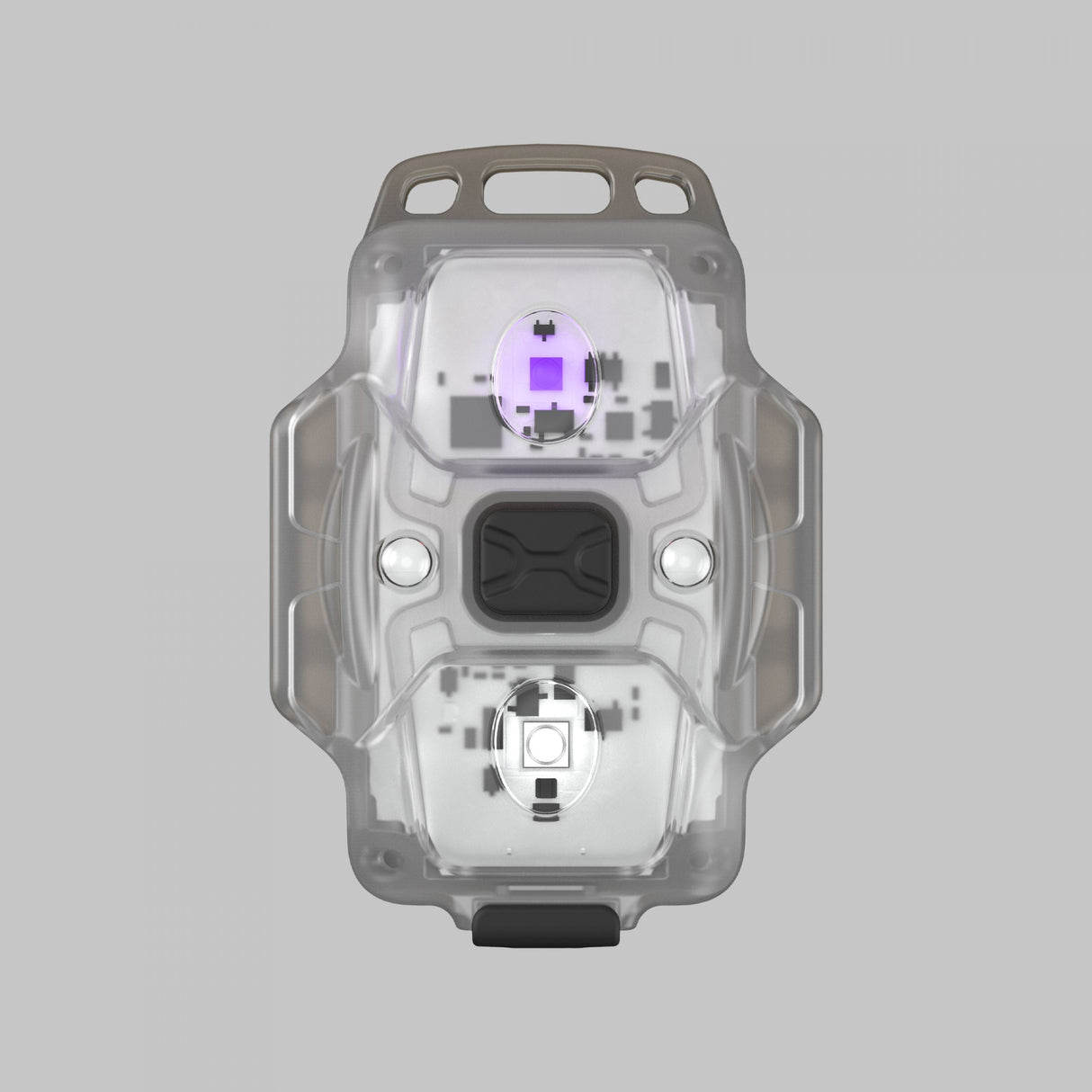 Crystal WUV Grå / Vit & Ultraviolett / 150 lm & 325 mW (365 nm) / pannband / snodd / inbyggt Li-Pol batteri - Armytek