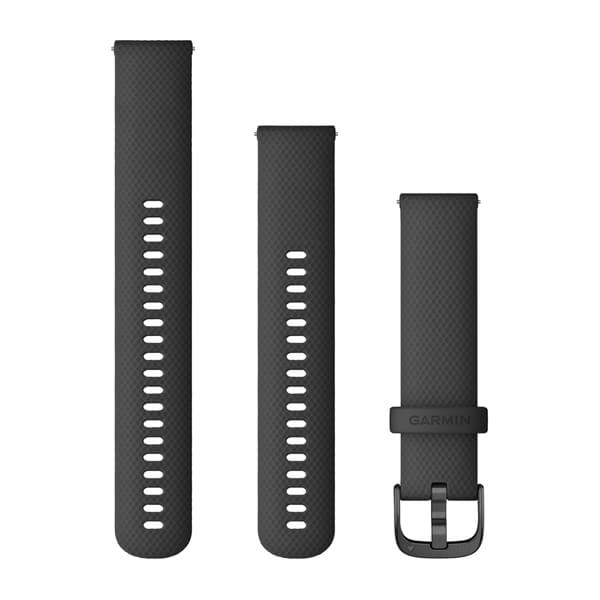 Snabbkopplingsremmar (20 mm) Svart Slate hardware – Garmin
