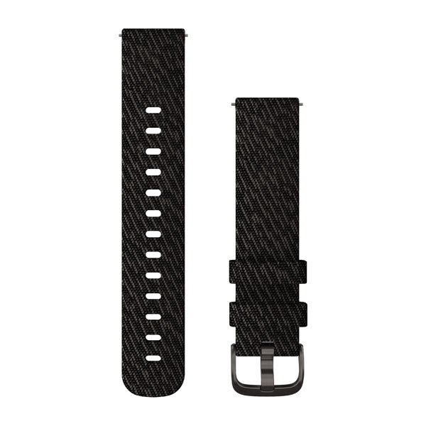 Snabbfäste Remmar (20 mm), Black Pepper Vävd Nylon, Slate Hårdvara – Garmin