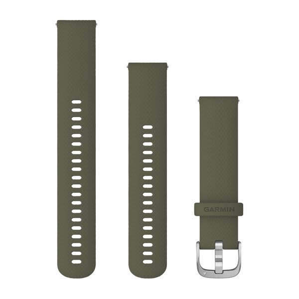 Quick Release Remmar (20 mm), Moss, Silverfärgade Spännen – Garmin