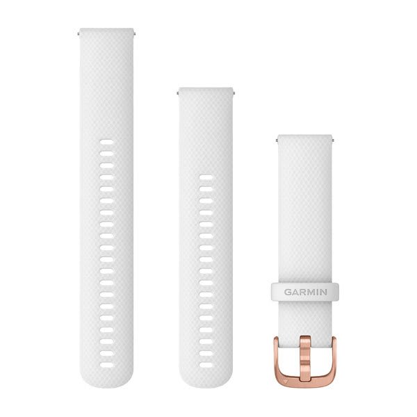 Quick Release Remmar (20 mm) Vit, Roséguld Hardware – Garmin