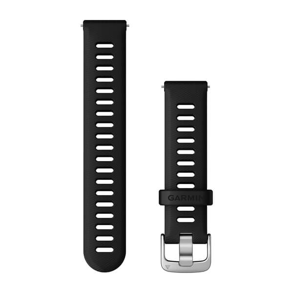 Quick Release-remmar (18 mm) Svart, Silverfärgad Hardware – Garmin