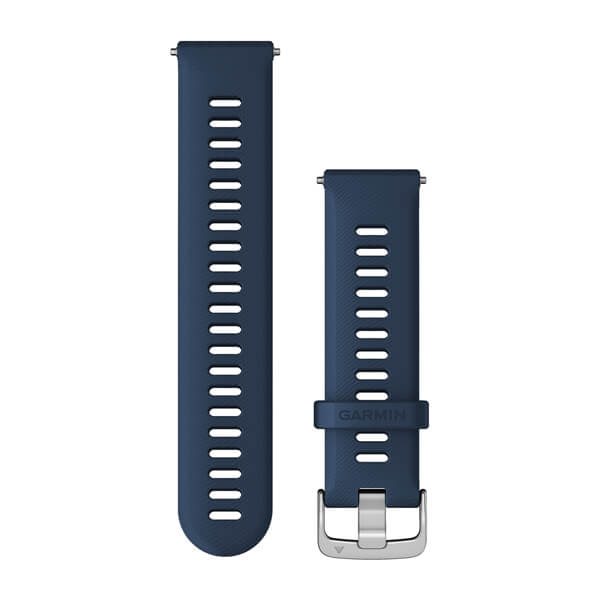 Quick Release-Remmar (22 mm) Tidal Blue Silverfärgad Hårdvara – Garmin