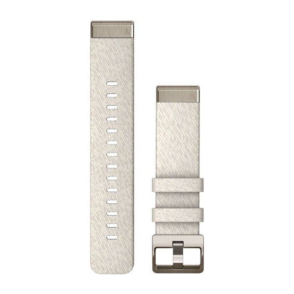 QuickFit® 20 Klockarmband, Crème Melange Nylon, Soft Gold Hardware – Garmin