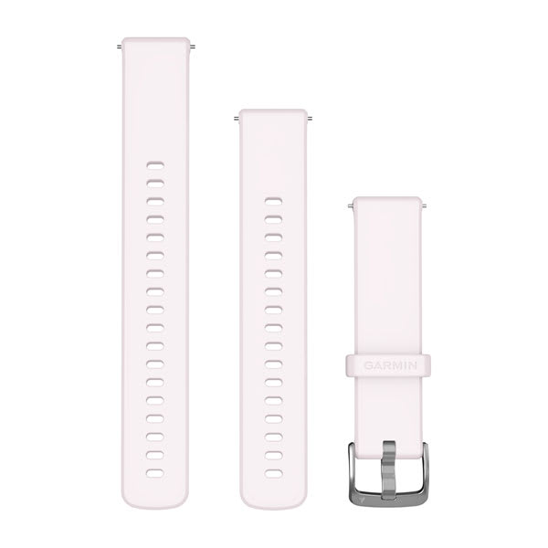 Quick Release-Remmar (18 mm), Blush Pink Silikon, Silverfärgade Beslag – Garmin