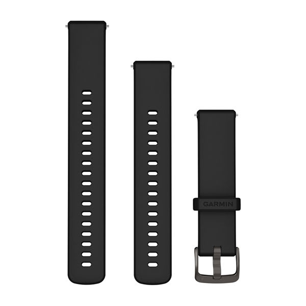 Quick Release Armband (18 mm) Svart Silikon Slate Hardware – Garmin