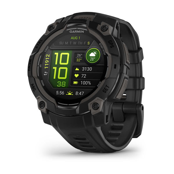 Instinct® 3 – 45 mm, AMOLED, Svart med Svart Rem – Garmin
