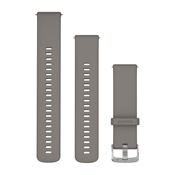 Snabbfäste Armband (22 mm) Silver Grey Silikon, Silver Hardware – Garmin