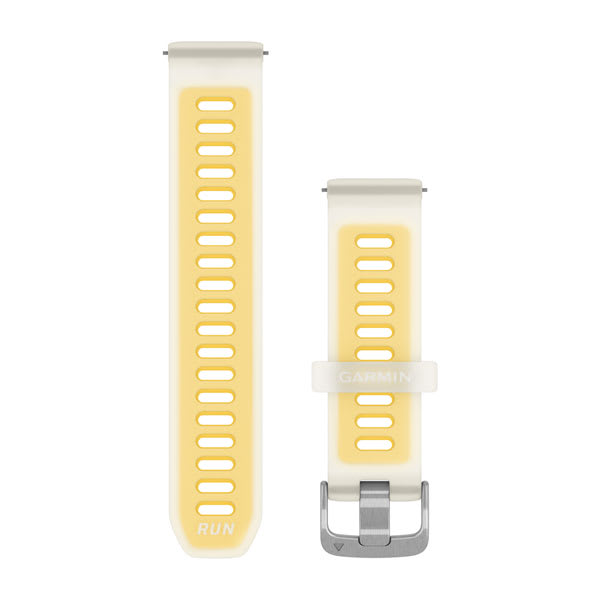 Snabbfäste-remmar (20 mm), Genomskinlig Bone/Mango med Silverhårdvara – Garmin