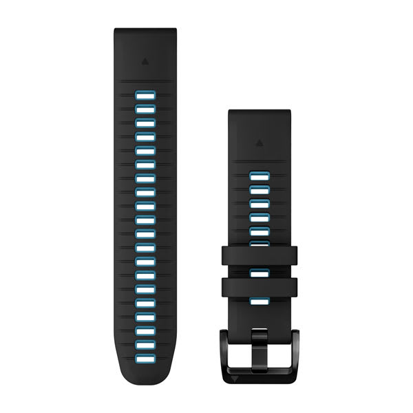 Quickfit 22 mm Klockarmband Svart/Cirrus Blue Silikon – Garmin