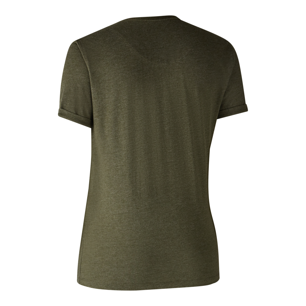 Dam Basis 2-pack T-shirt Adventure - Grön Melange - Deerhunter